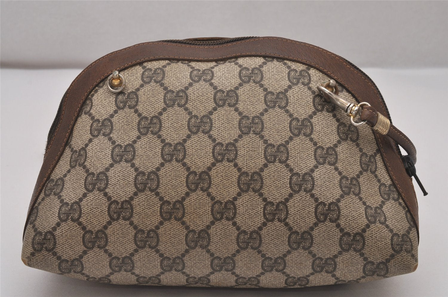 Authentic GUCCI 2Way Shoulder Cross Body Purse GG PVC Leather Brown 9193I