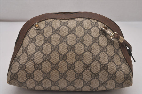 Authentic GUCCI 2Way Shoulder Cross Body Purse GG PVC Leather Brown 9193I