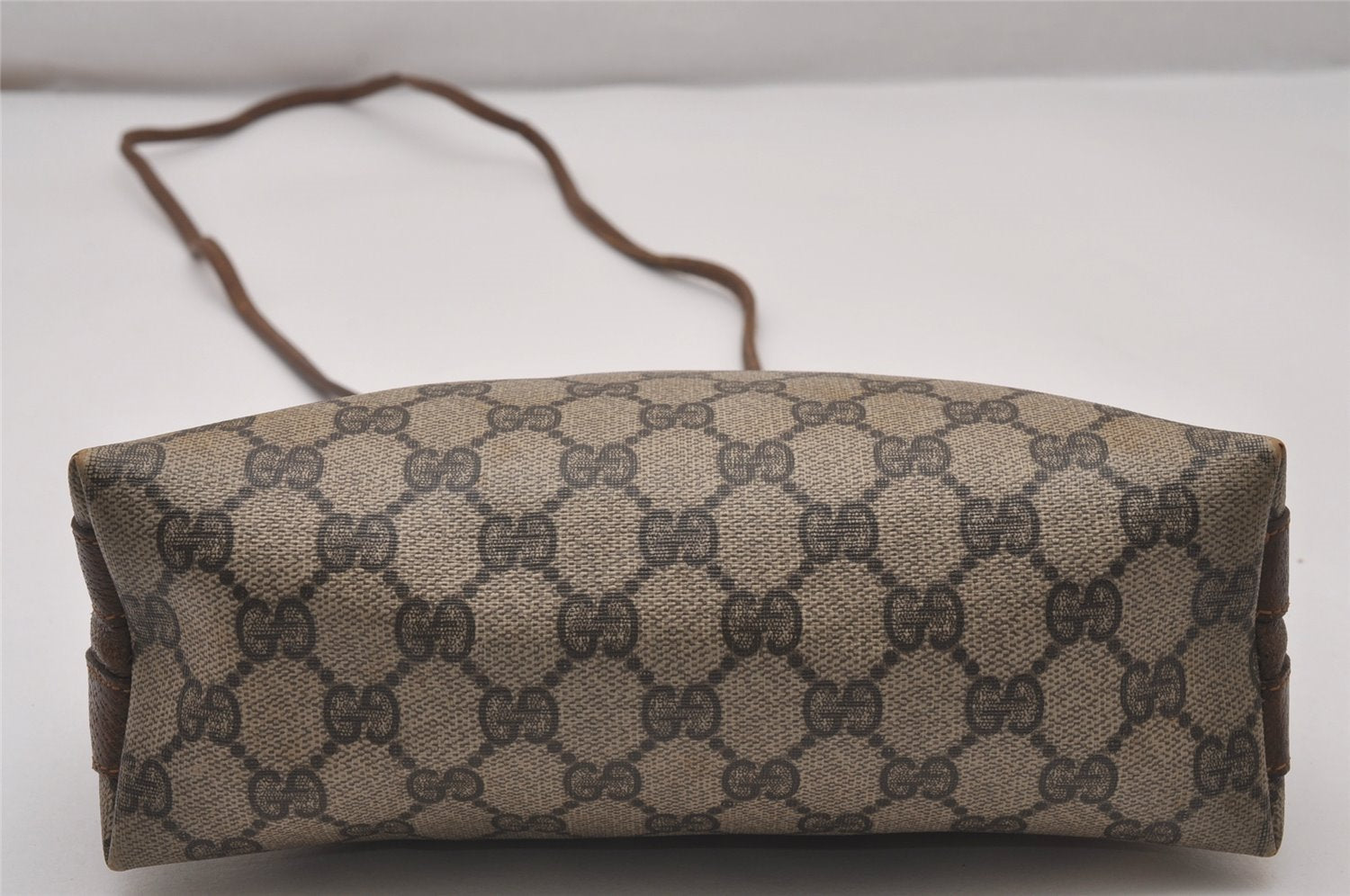 Authentic GUCCI 2Way Shoulder Cross Body Purse GG PVC Leather Brown 9193I