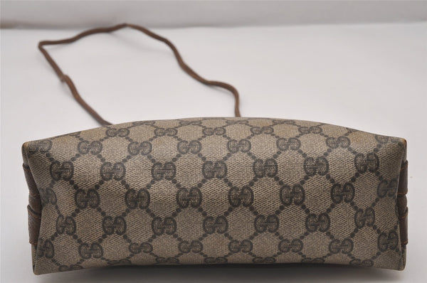 Authentic GUCCI 2Way Shoulder Cross Body Purse GG PVC Leather Brown 9193I