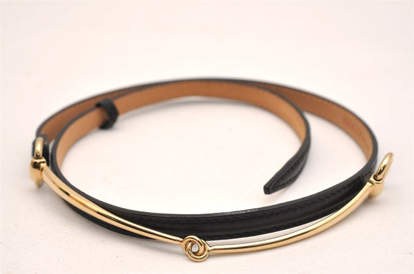 Authentic GUCCI Vintage Horsebit Belt Leather Size 31.5" Black 9193J