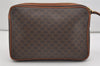 Authentic CELINE Macadam Blason Pattern Clutch Hand Bag PVC Leather Brown 9194I