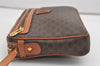 Authentic CELINE Macadam Blason Pattern Clutch Hand Bag PVC Leather Brown 9194I