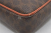 Authentic CELINE Macadam Blason Pattern Clutch Hand Bag PVC Leather Brown 9194I