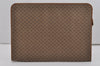 Authentic GUCCI Micro GG PVC Leather Clutch Documents Case Purse Brown 9195I