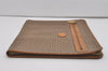Authentic GUCCI Micro GG PVC Leather Clutch Documents Case Purse Brown 9195I