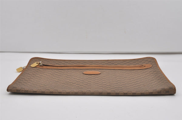 Authentic GUCCI Micro GG PVC Leather Clutch Documents Case Purse Brown 9195I