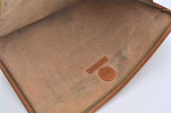 Authentic GUCCI Micro GG PVC Leather Clutch Documents Case Purse Brown 9195I