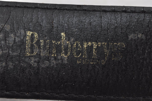 Authentic Burberrys Vintage Leather Belt Purse Size 114cm 44..9" Black 9195J
