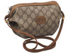 Authentic GUCCI Shoulder Cross Body Bag Purse GG PVC Leather Brown 9196I