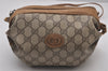 Authentic GUCCI Shoulder Cross Body Bag Purse GG PVC Leather Brown 9196I