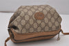 Authentic GUCCI Shoulder Cross Body Bag Purse GG PVC Leather Brown 9196I
