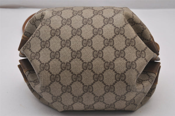 Authentic GUCCI Shoulder Cross Body Bag Purse GG PVC Leather Brown 9196I