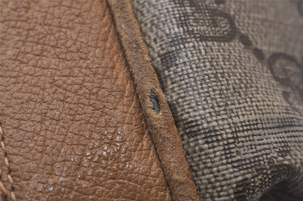 Authentic GUCCI Shoulder Cross Body Bag Purse GG PVC Leather Brown 9196I