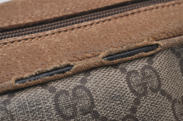 Authentic GUCCI Shoulder Cross Body Bag Purse GG PVC Leather Brown 9196I