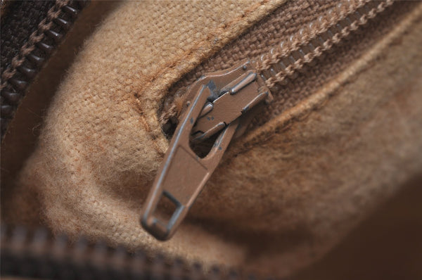 Authentic GUCCI Shoulder Cross Body Bag Purse GG PVC Leather Brown 9196I