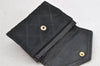 Authentic CHANEL Vintage Bicolore Satin Coin Purse Card Case Black CC Logo 9196J