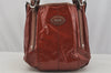 Authentic TODS G Line PVC Leather 2Way Shoulder Hand Bag Brown 9197I