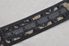 Authentic Christian Dior Trotter Belt Canvas Leather Size 70cm 27.6" Blue 9197J