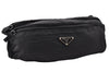 Authentic PRADA Vintage Nylon Tessuto Waist Body Bag Purse Black 9198I