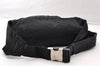 Authentic PRADA Vintage Nylon Tessuto Waist Body Bag Purse Black 9198I