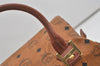 Authentic MCM Visetos Leather Vintage 2Way Shoulder Hand Bag Purse Brown 9200I