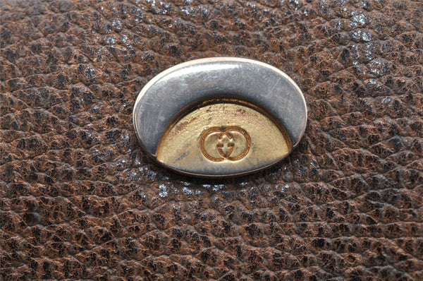 Authentic GUCCI Shoulder Cross Body Bag Purse GG PVC Leather Brown Junk 9202I