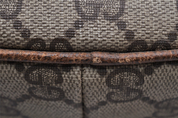 Authentic GUCCI Shoulder Cross Body Bag Purse GG PVC Leather Brown Junk 9202I