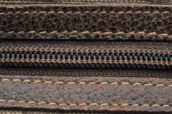 Authentic GUCCI Shoulder Cross Body Bag Purse GG PVC Leather Brown Junk 9202I