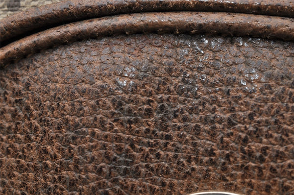 Authentic GUCCI Shoulder Cross Body Bag Purse GG PVC Leather Brown Junk 9202I