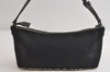 Authentic BURBERRY BLUE LABEL Hand Bag Pouch Purse Nylon Leather Black 9203I