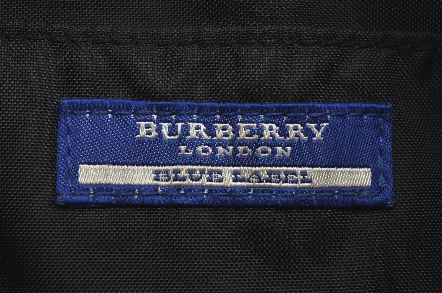 Authentic BURBERRY BLUE LABEL Hand Bag Pouch Purse Nylon Leather Black 9203I