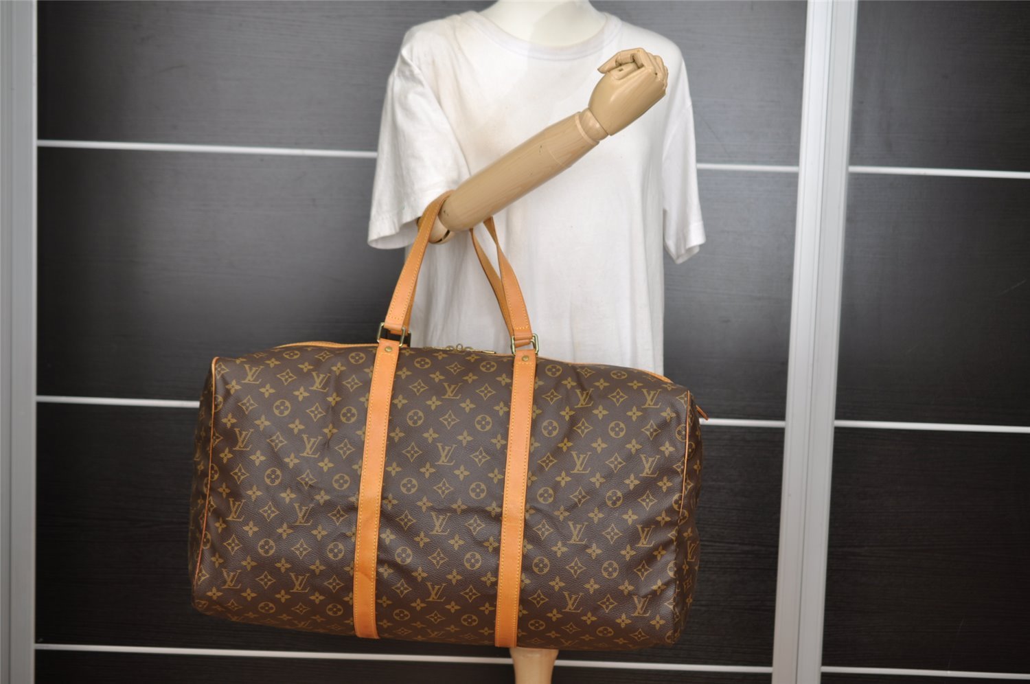 Authentic Louis Vuitton Monogram Sac Souple55 Hand Boston Bag M41622 LV 9204I