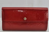 Auth Louis Vuitton Vernis Pochette Porte Monnaie Credit Wallet M91281 Red 9204J