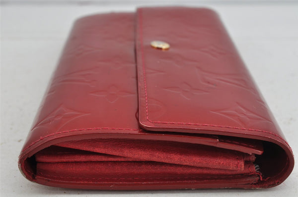 Auth Louis Vuitton Vernis Pochette Porte Monnaie Credit Wallet M91281 Red 9204J