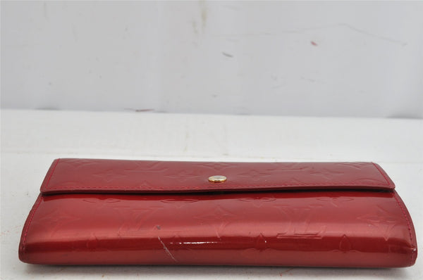 Auth Louis Vuitton Vernis Pochette Porte Monnaie Credit Wallet M91281 Red 9204J