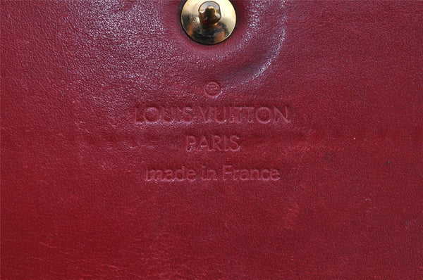 Auth Louis Vuitton Vernis Pochette Porte Monnaie Credit Wallet M91281 Red 9204J