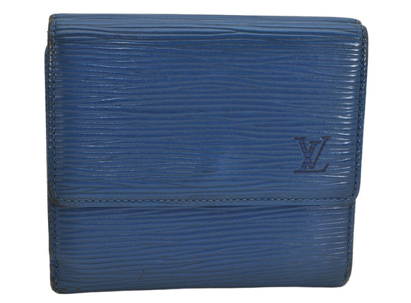 Louis Vuitton Epi Porte Monnaie Billets Cartes Credit Wallet M63485 Blue 9206J