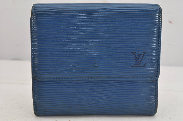Louis Vuitton Epi Porte Monnaie Billets Cartes Credit Wallet M63485 Blue 9206J
