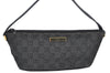 Authentic GUCCI Vintage Hand Bag Pouch Purse GG Canvas Leather 07198 Black 9212H