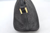 Authentic GUCCI Vintage Hand Bag Pouch Purse GG Canvas Leather 07198 Black 9212H