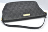 Authentic GUCCI Vintage Hand Bag Pouch Purse GG Canvas Leather 07198 Black 9212H