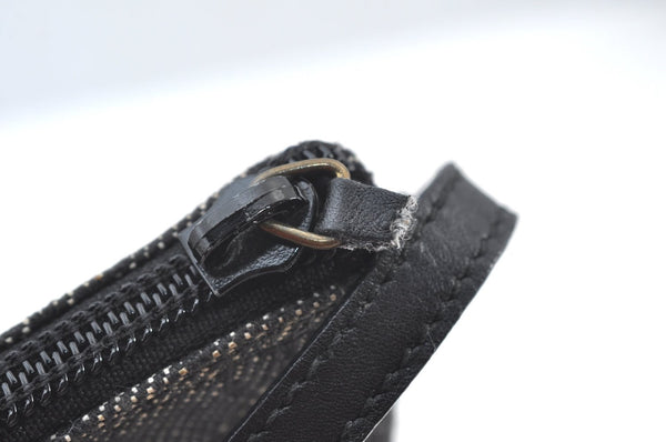 Authentic GUCCI Vintage Hand Bag Pouch Purse GG Canvas Leather 07198 Black 9212H