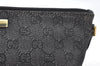 Authentic GUCCI Vintage Hand Bag Pouch Purse GG Canvas Leather 07198 Black 9212H