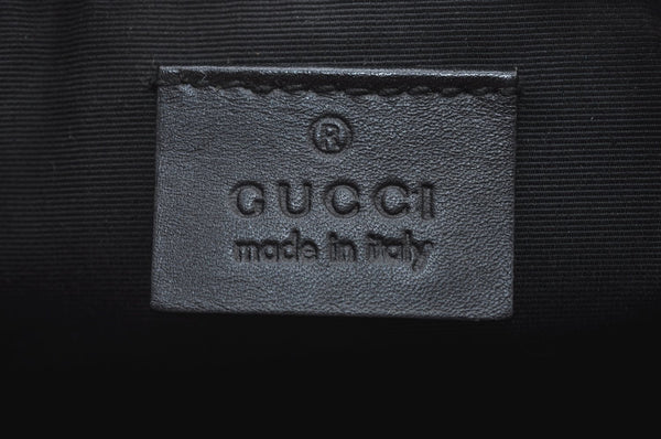 Authentic GUCCI Vintage Hand Bag Pouch Purse GG Canvas Leather 07198 Black 9212H