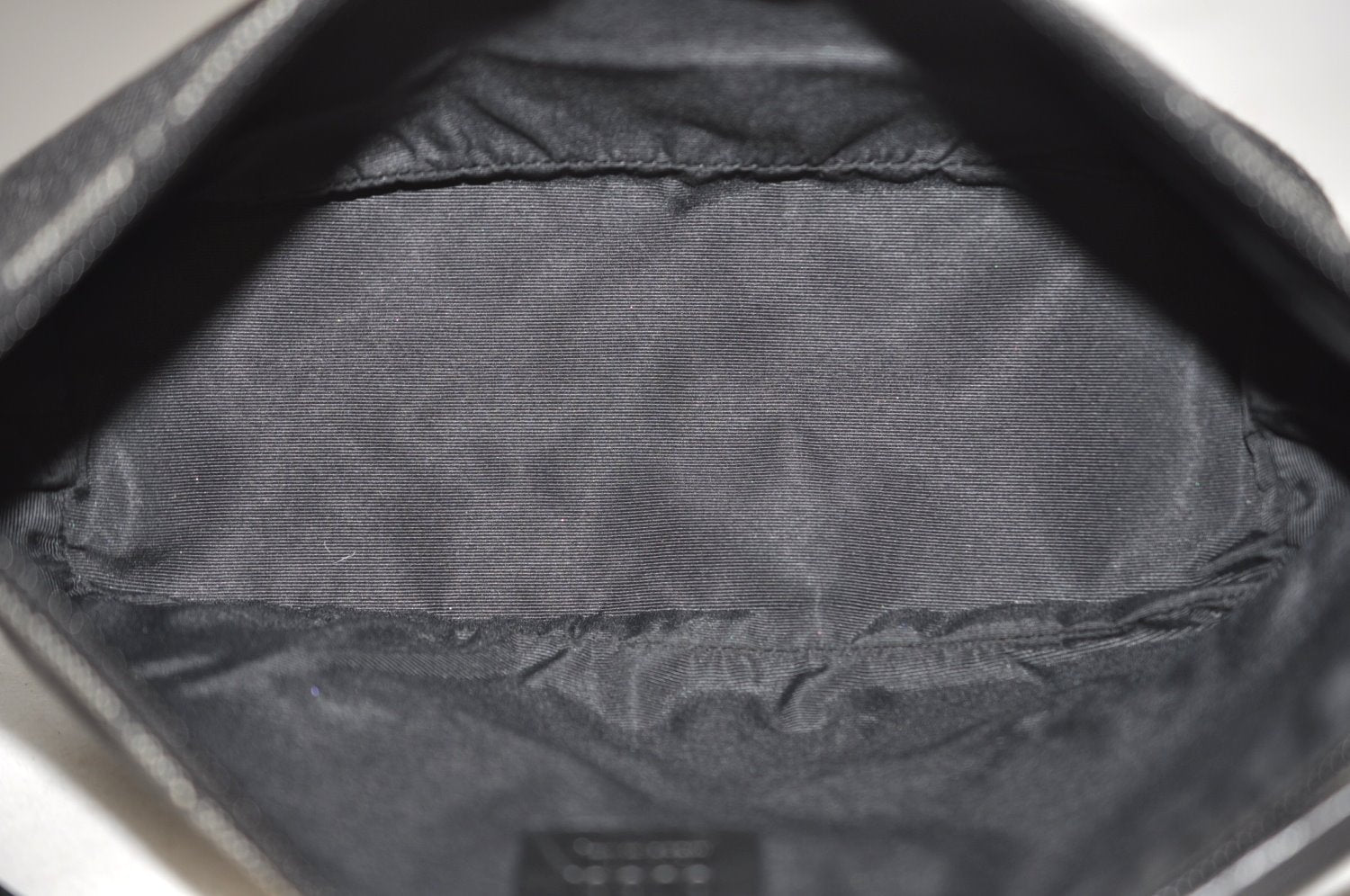 Authentic GUCCI Vintage Hand Bag Pouch Purse GG Canvas Leather 07198 Black 9212H