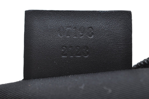 Authentic GUCCI Vintage Hand Bag Pouch Purse GG Canvas Leather 07198 Black 9212H