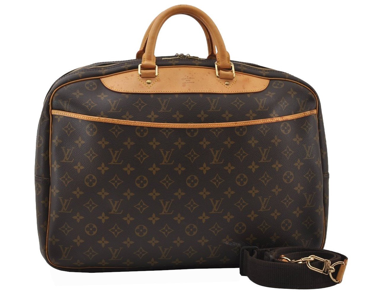Authentic Louis Vuitton Monogram Alize 24 Heures Boston Hand Bag M41399 LV 9215I