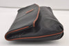 Authentic CELINE Vintage Clutch Hand Bag Purse Leather Black 9215J