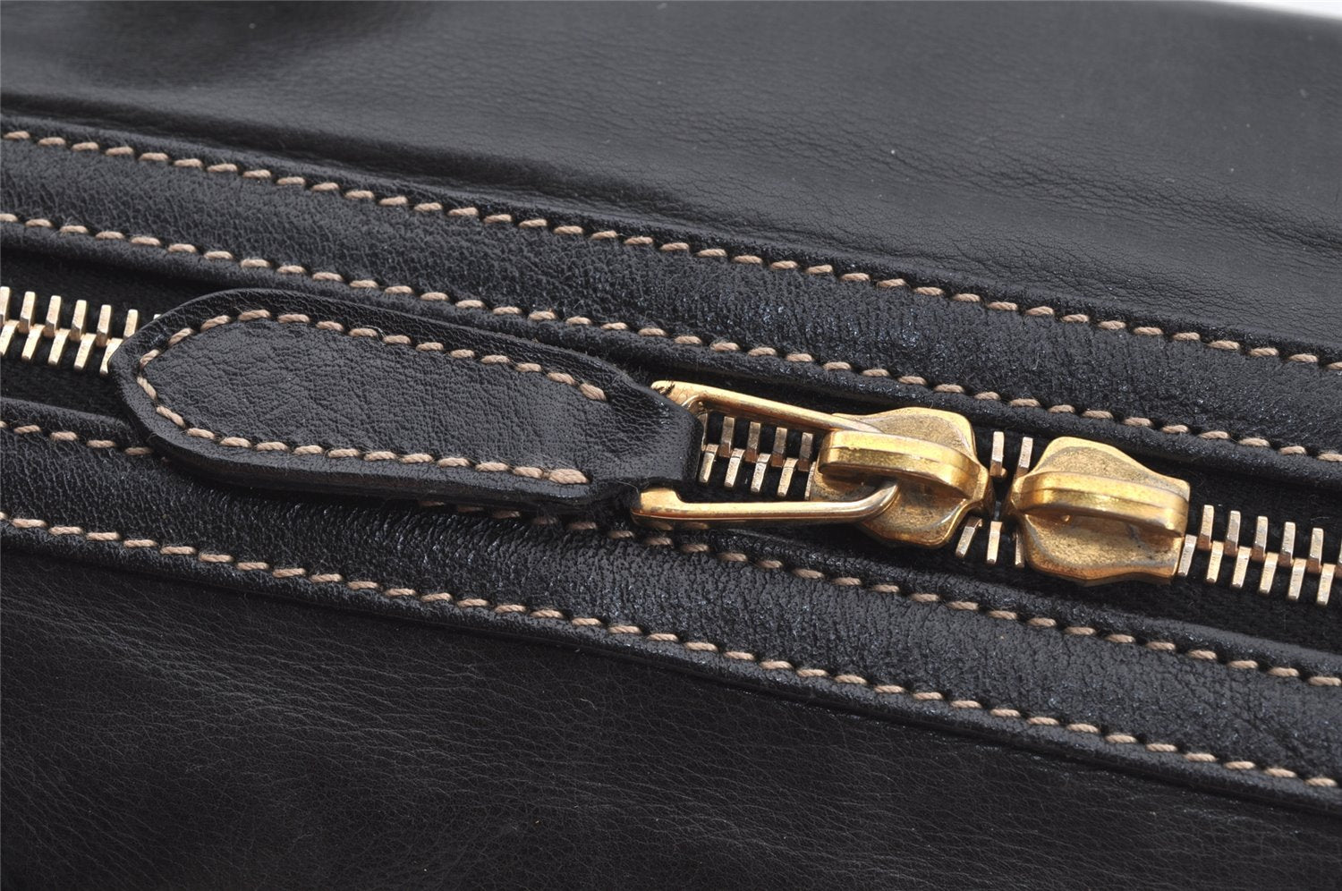 Authentic GUCCI Duchessa Line 2Way Hand Boston Bag Leather 181487 Black 9216I